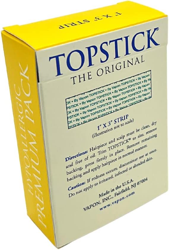 Vapon Topstick 1" X 3" - Clear Strips - New Hypoallergic Premium Pack - 120 Count