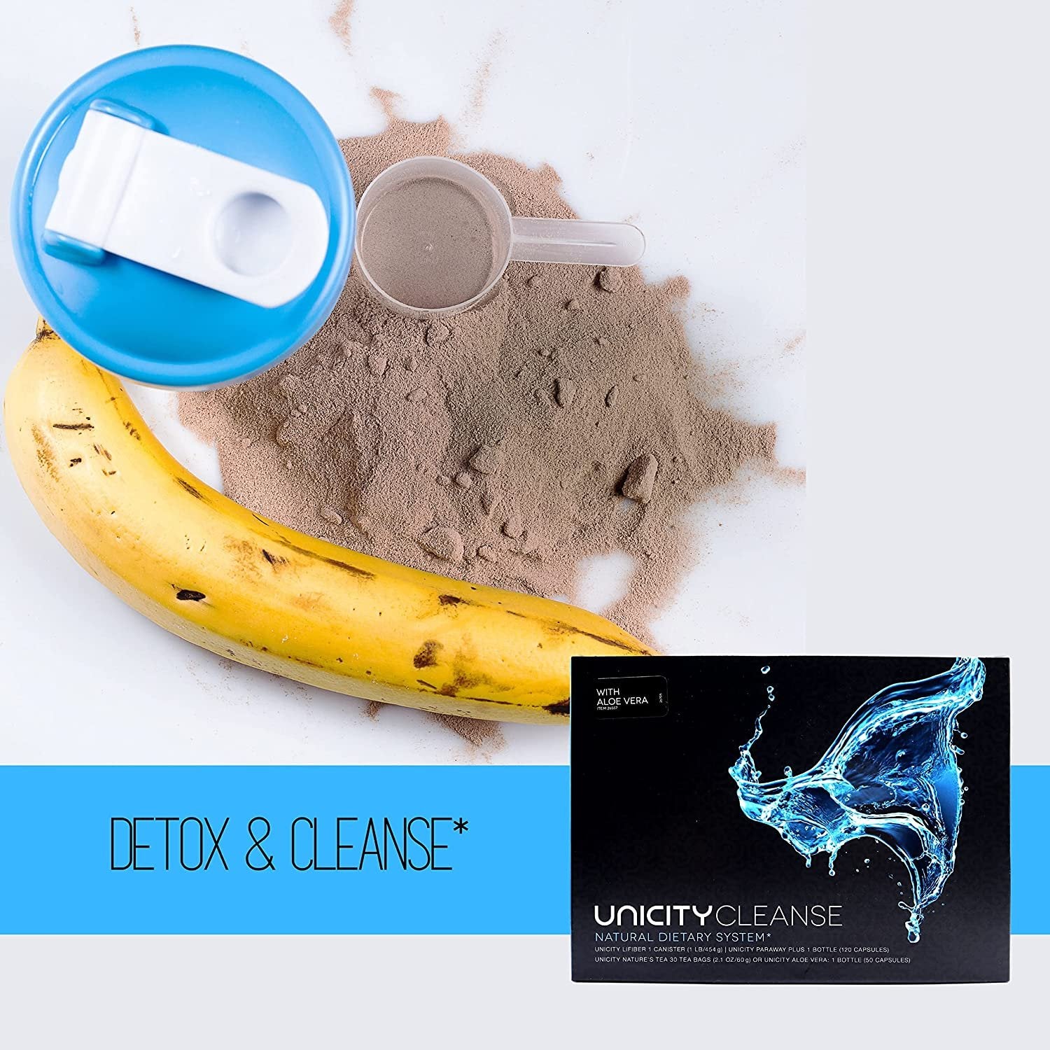 Unicity Cleanse with Aloe Vera Natural Dietary System - Healthy Detox Cleanse Kit of Unicity LiFiber Intestinal Cleanse, Paraway Plus Body Cleanse, and Aloe Vera Gastrointestinal Support