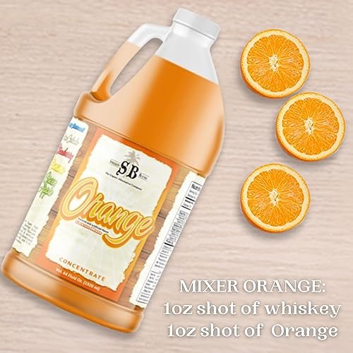 Specialty Blends Orange Flavored Syrup Cocktail Mixer Concentrate, Made with Organic Orange Flavor Syrups For Drinks, 1/2 Gallon (Pack of 1) - with Bonus Worldwide Nutrition Multi Purpose Key Chain