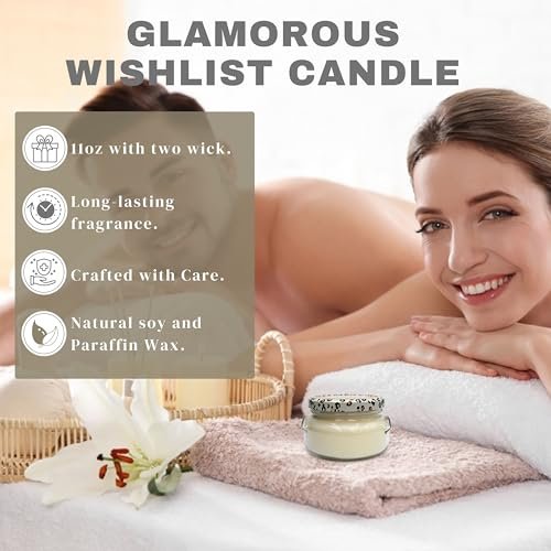 Worldwide Nutrition Bundle: Tyler Candle Company Winter Wonderland Scent Jar Candle - Luxurious Scented Candle with Essential Oils - 2 Wicks Large Candle 11 oz and Multi-Purpose Key Chain