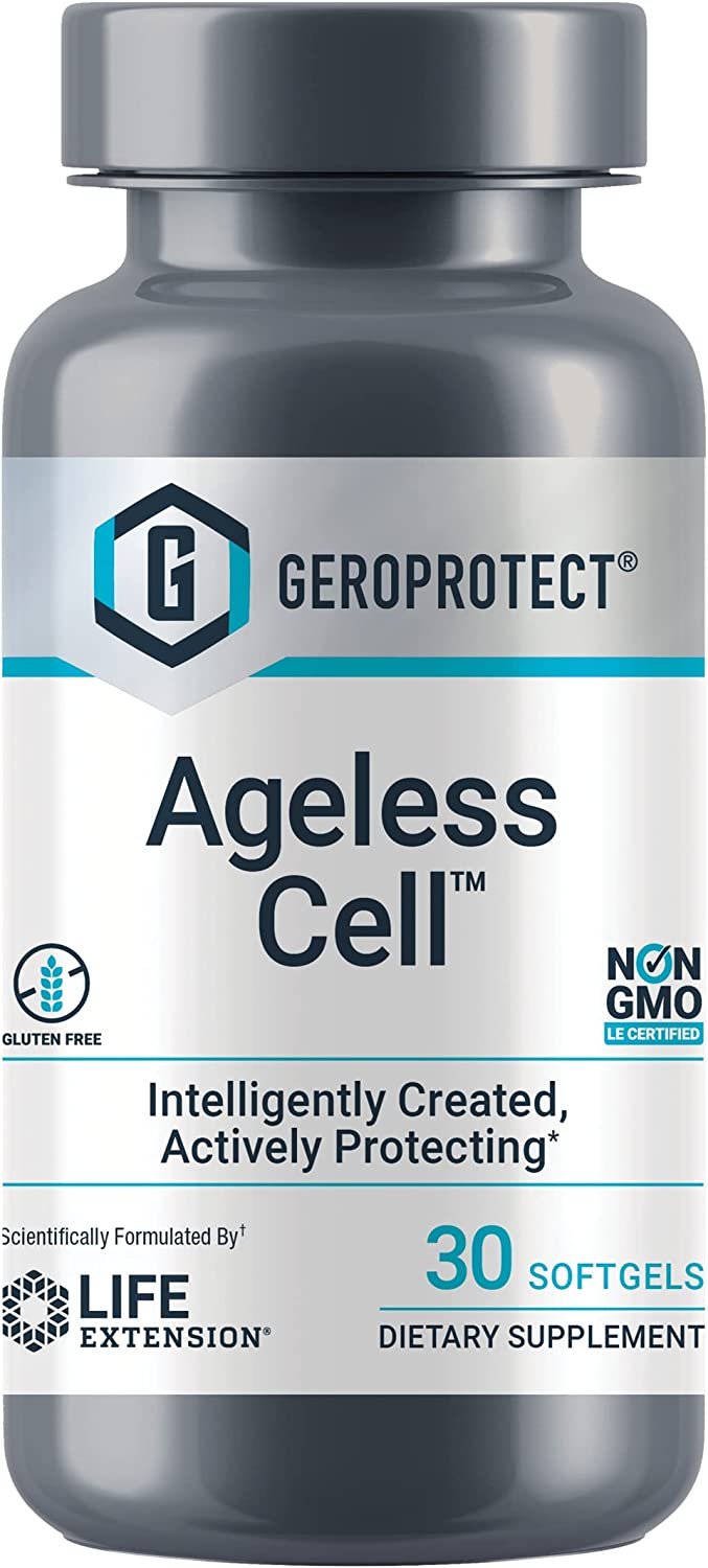 Life Extension GEROPROTECT Ageless Cell – Anti-aging Cellular Rejuvenation & Energy, Promotes Youthful Cellular Metabolism, Support Organ Health - Gluten-Free, Non-GMO - 30 Softgels