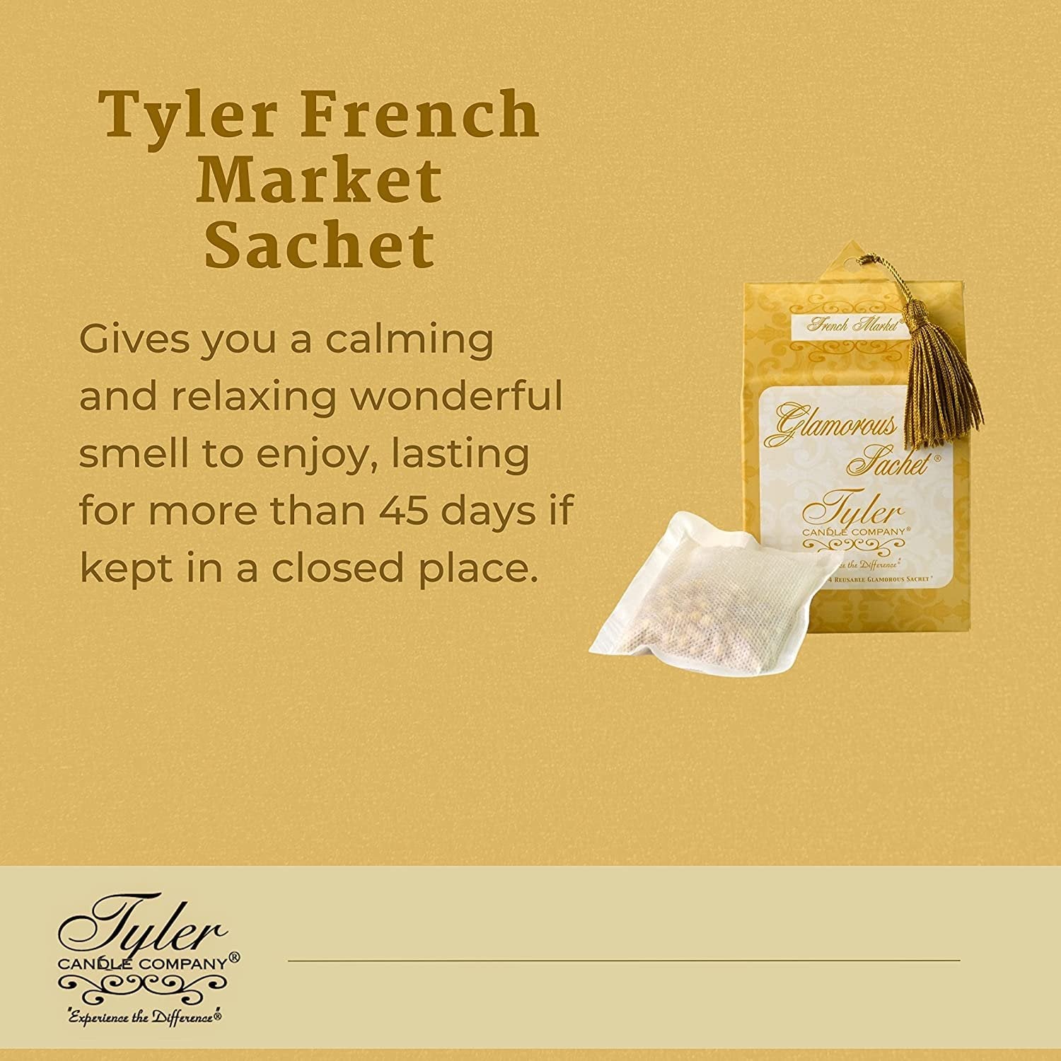 Tyler Candle Company French Market Dryer Sheet Sachets - Glamorous Reusable Dryer Sheets - Sachets for Drawers and Closets - 2 Pack of 4 Sachets, Dryer, Home, or Personal Sachet, with Bonus Key Chain