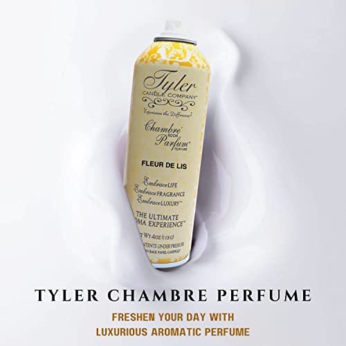 Tyler Candle Company Fleur De Lis Signature Fragrance Chambre Parfum - Luxury Scent Air Freshener Spray - Ultimate Aromatic Experience - Home Essentials - 3 Pack of 4 Oz Container with Bonus Key Chain