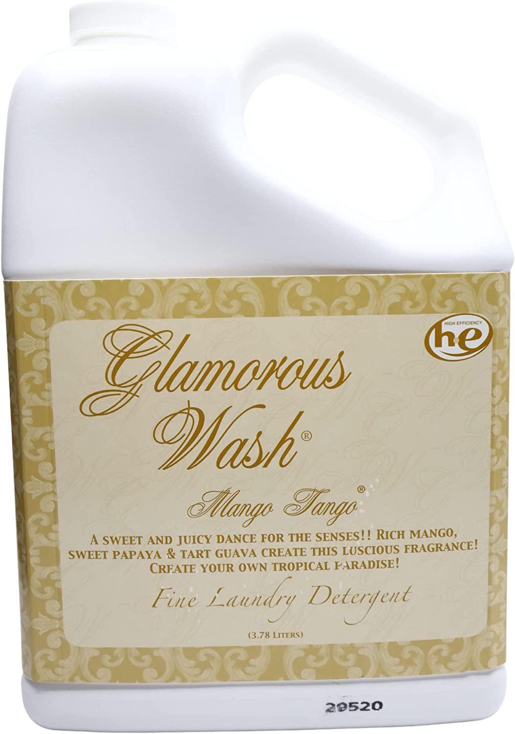 Tyler Candle Company Glamorous Wash Mango Tango Fine Laundry Liquid Detergent - Liquid Laundry Detergent Designed for Clothing - Hand and Machine Washable - 3.78L (1Gal) Container