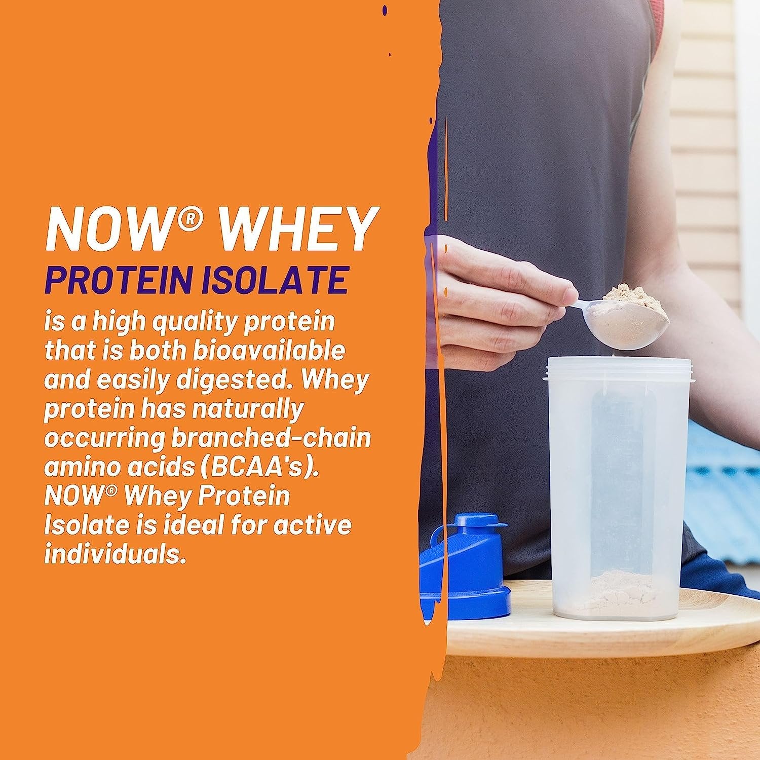 Now Sports Nutrition, Whey Protein Isolate, 25 g with BCAAs, Creamy Vanilla Powder, 5-Pound with Bonus Worldwidenutrition Multi-Purpose Key Chain
