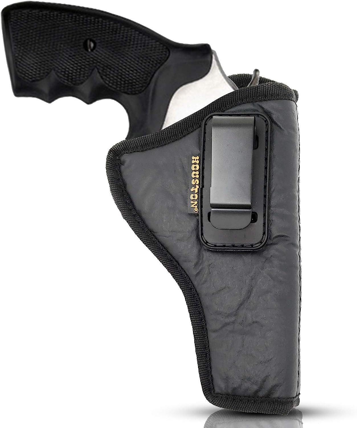 IWB Revolver Holster by Houston - ECO Leather Concealed Carry Soft Material - Suede Interior for Protection - (Right) FITS:Revolvers K,L,M & N Frames,5 & 6 Shots,3.5" to 4.5" Barrel. (CHP-62-RH)