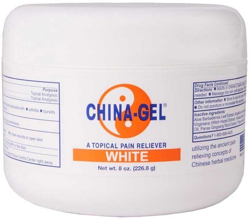 China Gel - A Topical Pain Reliever - White - Herbal Therapeutic Massage - for Arthritis, Simple Backache, Muscle Strains, Sprains