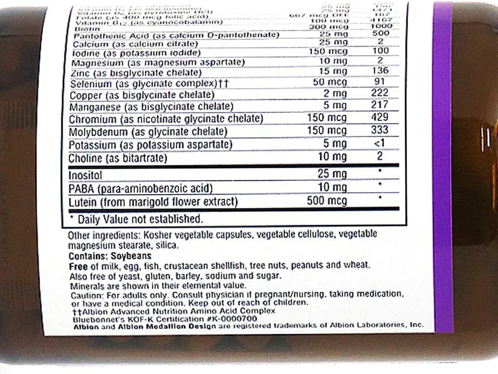 Bluebonnet Nutrition Multi One (Iron Free) Vegetable Capsules, Complete Full Spectrum Multiple, B Vitamins, General Health, Gluten & Milk Free, Kosher, 3 Month Supply, White, 90 Count