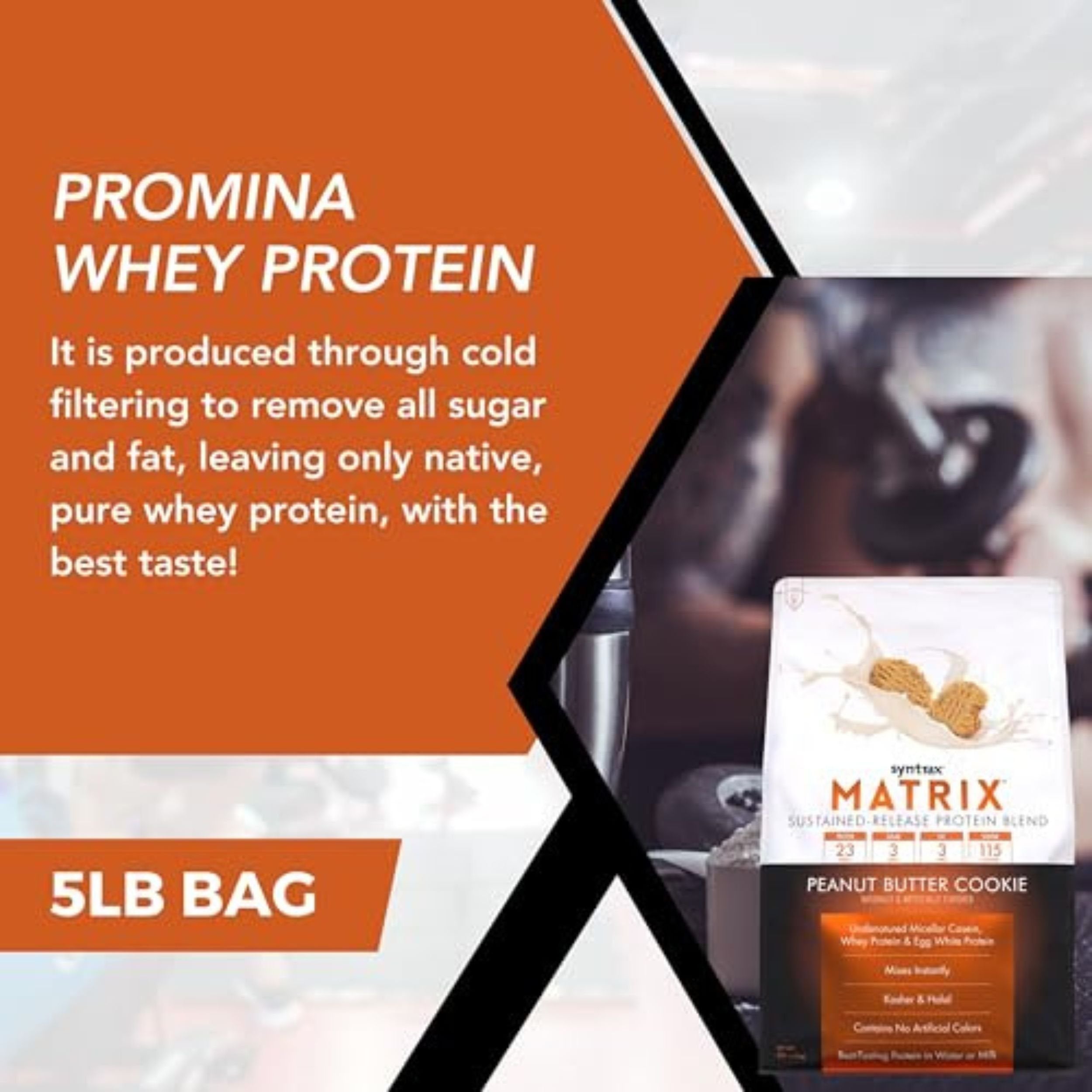 Syntrax Bundle, 2 Items Matrix Protein Powder 5.0 Sustained-Release Whey Protein Powder Blend - Instant Mix Protein Powder Peanut Butter Cookie, 5 Pounds with Worldwide Nutrition Keychain