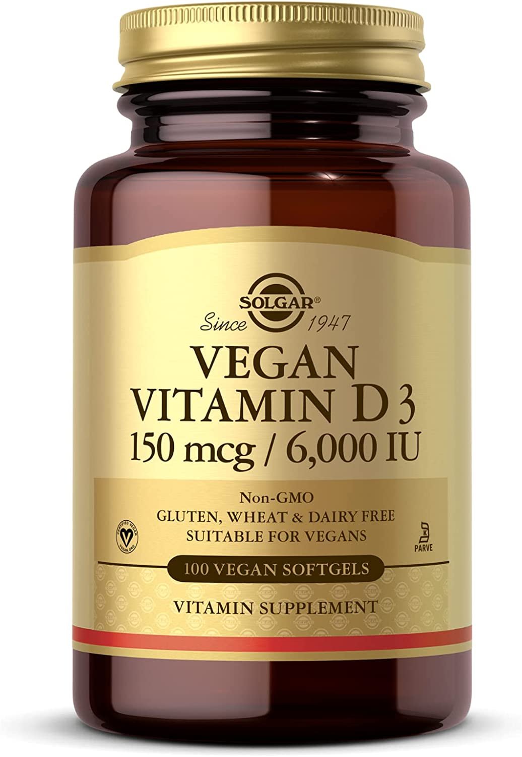 Solgar Vegan Vitamin D3  (Cholecalciferol) Immune Support, Non-GMO, Gluten Free