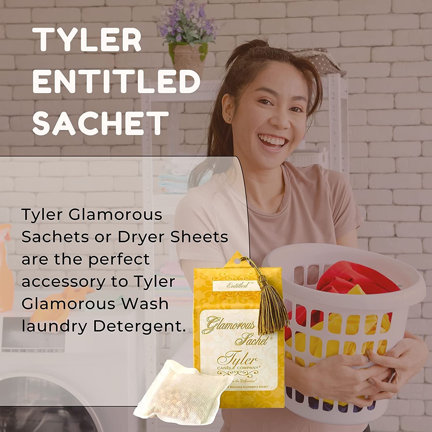 Tyler Candle Company Entitled Dryer Sheet Sachets - Glamorous Reusable Dryer Sheets - Sachets for Drawers and Closets - 2 Pack of 4 Sachets, Dryer, Home, or Personal Sachet, with Bonus Key Chain