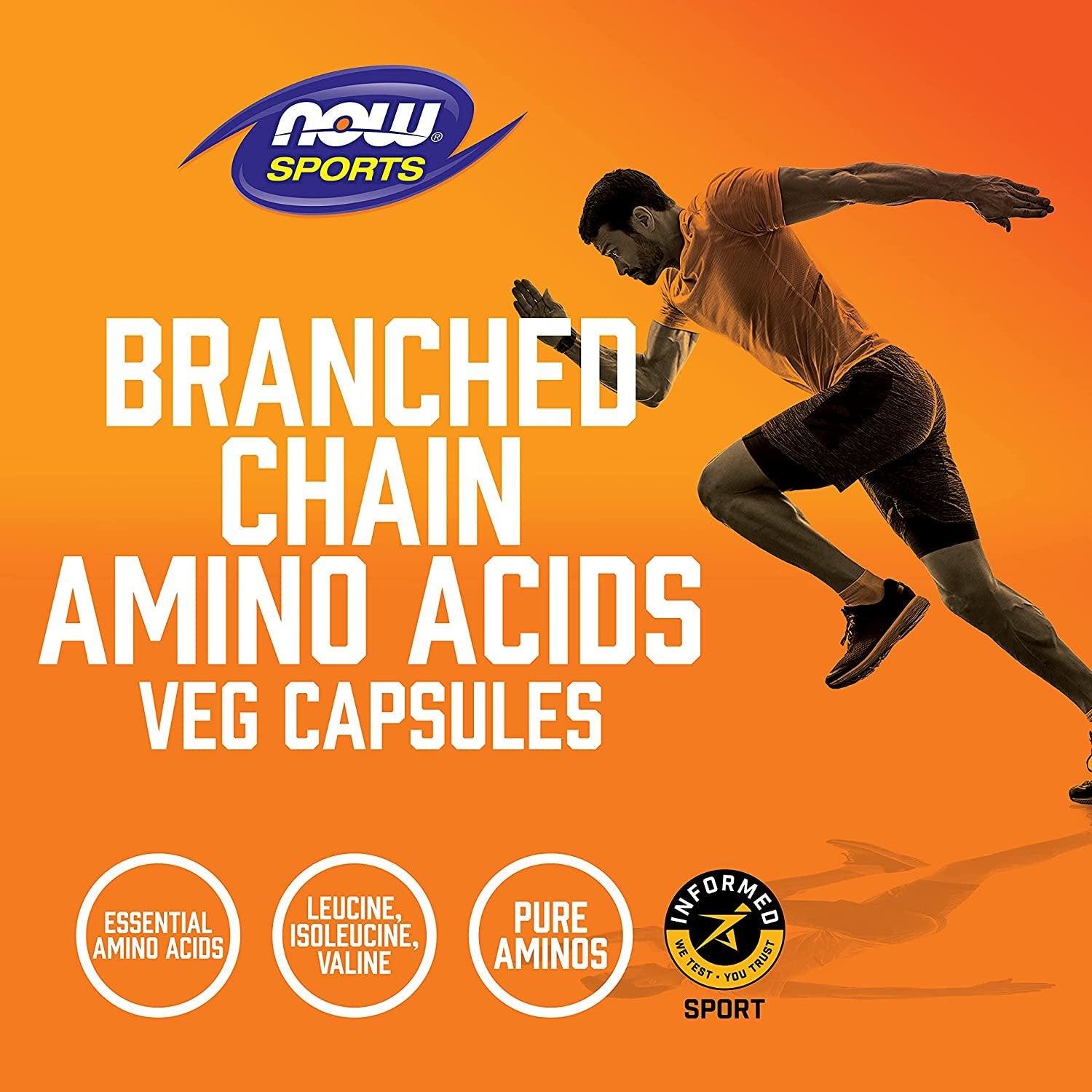 NOW Sports Nutrition, Branched Chain Amino Acids, With Leucine, Isoleucine and Valine, 240 Veg Capsules