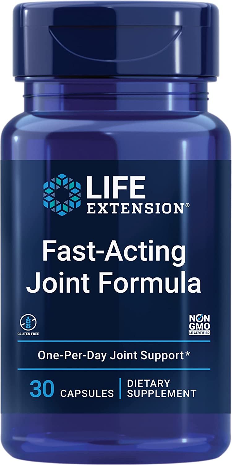 Life Extension Fast-Acting Joint Formula – Advanced Joint Health Support Supplement Pills for Men & Women - for Joints Discomfort & Inflammation Relief – Non-GMO, Gluten-Free - 30 Capsules