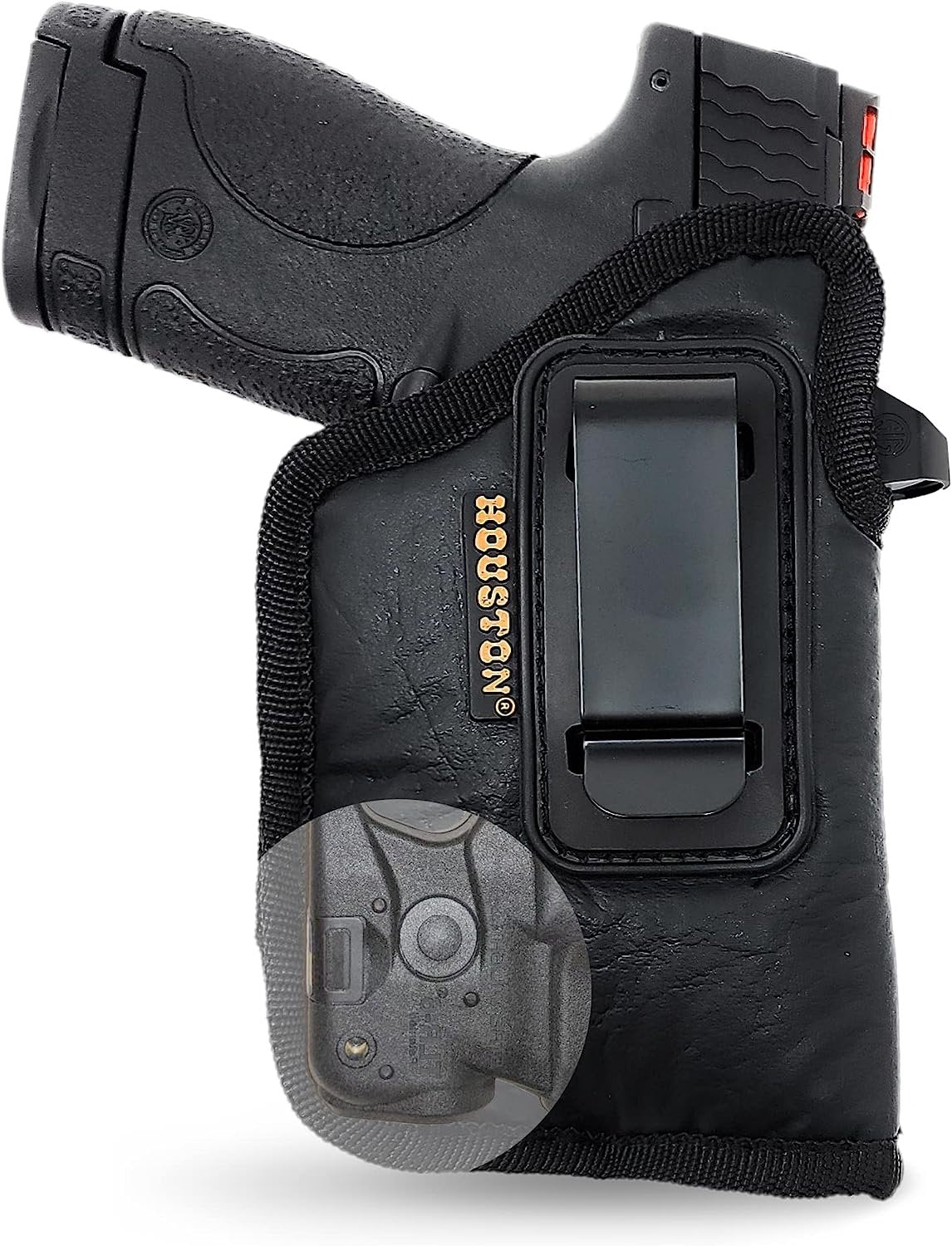 Houston Gun Holsters IWB Optical Gun Holster by Houston Eco Leather Concealed Carry Soft Material FITS Black CHPP-57GL-RH CHPP-57GL-RH