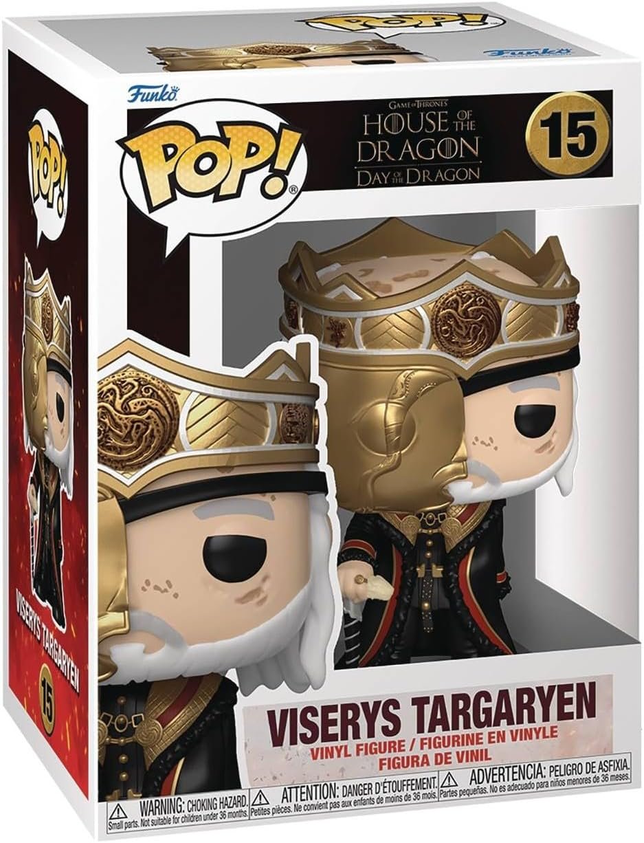POP House of Dragon - Masked Viserys Targaryen Funko Vinyl Figure (Bundled with Compatible Box Protector Case), Multicolored, 3.75 inches