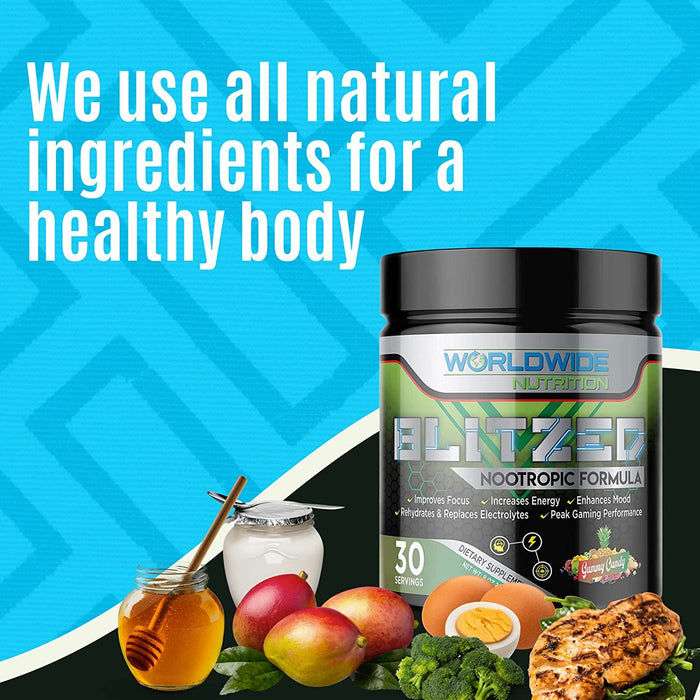 Worldwide Nutrition Blitzed Nootropic Formula All Natural Energy Dri