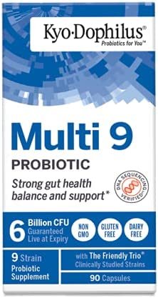 Kyolic Kyo-Dophilus Multi 9 Probiotic, for Strong Gut Health Balance and Support, 90 Capsules Total