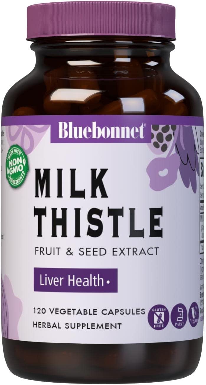 BlueBonnet Milk Thistle Fruit and Seed Extract Supplement, 120 Count