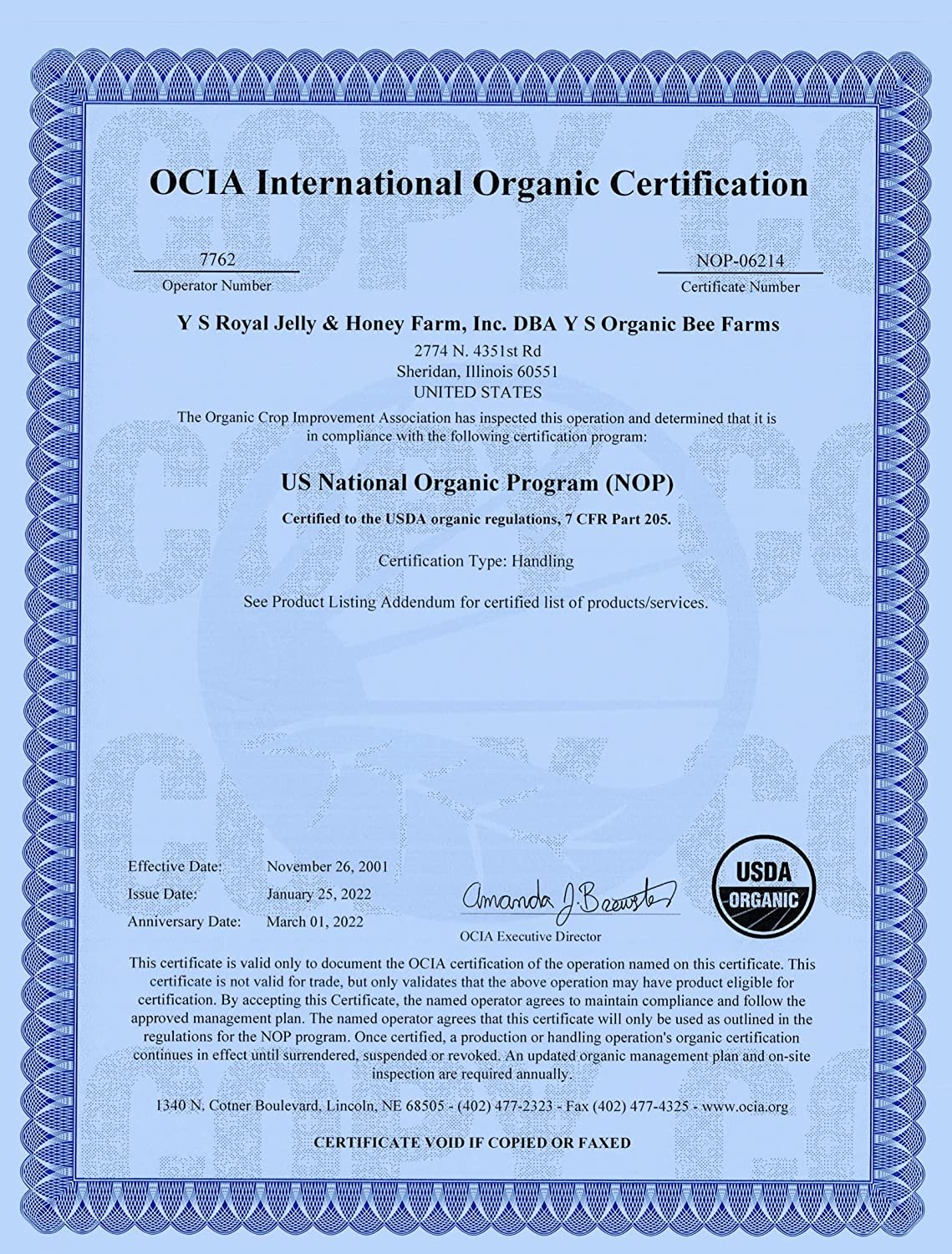 Y.S. Organic Bee Farms, 100% Certified Y.S. Organic Raw Honey, Unpasteurized, Unfiltered, Fresh Raw State, Kosher, Pure, Natural, Healthy, Safe, Gluten Free, Harvested with Extreme Care, 1 Lb - 6 Jars