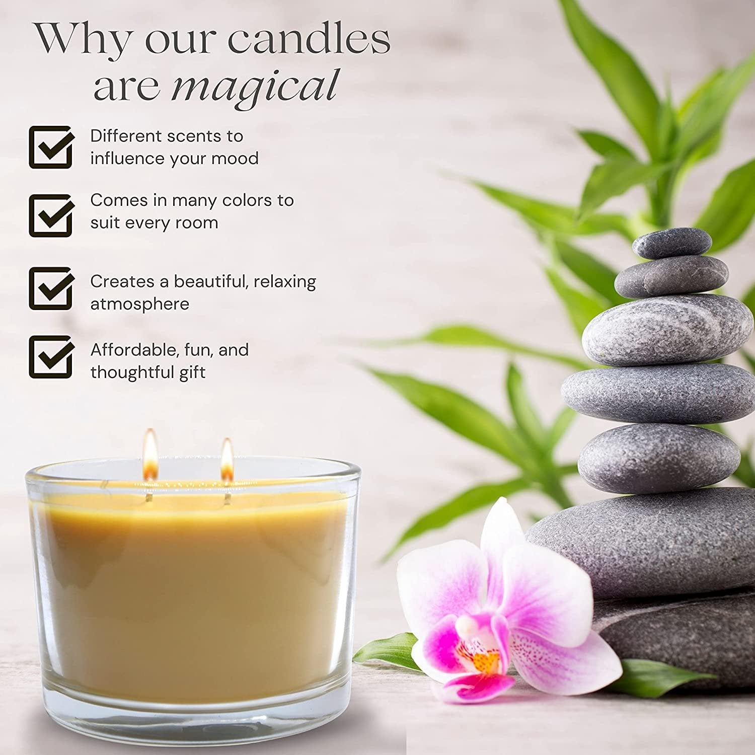 Tyler Candle Company Fleur De Lis Stature Candle - Luxury Home Fragrance Fleur De Lis Scented Candle - Stature Model Home Decor in Clear Glass Candle Holder - 16 Oz, 2 Wick Candle w Bonus Key Chain