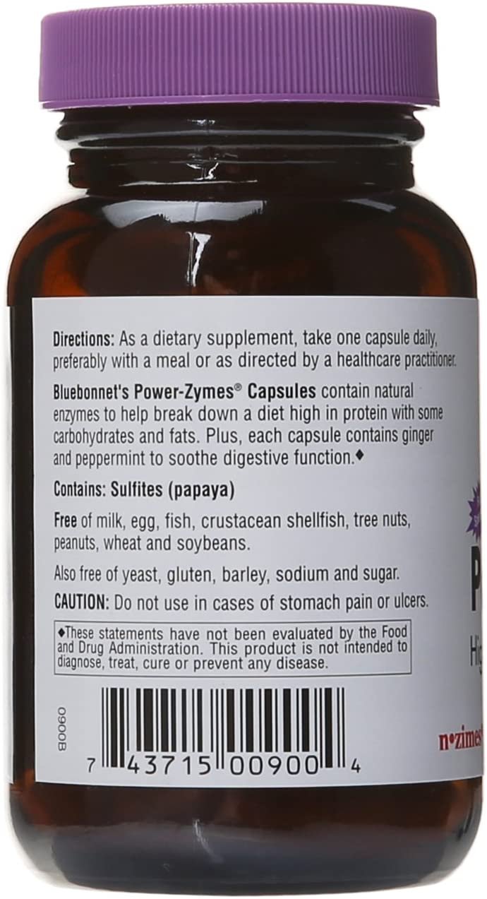 BlueBonnet Power-Zymes Vegetarian Capsules, 90 Count