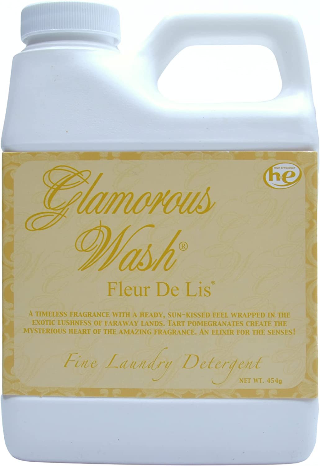 Tyler Candle Company Glamorous Wash Fleur De Lis Fine Laundry Detergent - Liquid Detergent Designed for Clothing - Hand and Machine Washable - 16 Fl Oz / 454 Gram Container