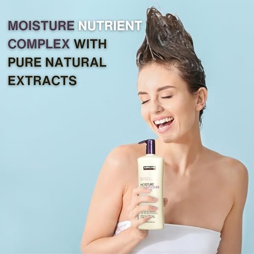Worldwide Nutrition Bundle, 2 Items: Salon Formula Moisture Shampoo 33.8 Oz & Conditioner 33.8 Oz - Sulfate & Paraben-Free - Kirkland Signature Hair Conditioner Shampoo Set & Multi-Purpose Key Chain