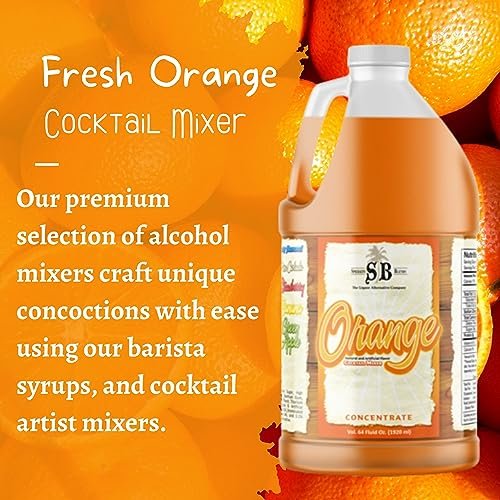 Specialty Blends Orange Flavored Syrup Cocktail Mixer Concentrate, Made with Organic Orange Flavor Syrups For Drinks, 1/2 Gallon (Pack of 1) - with Bonus Worldwide Nutrition Multi Purpose Key Chain