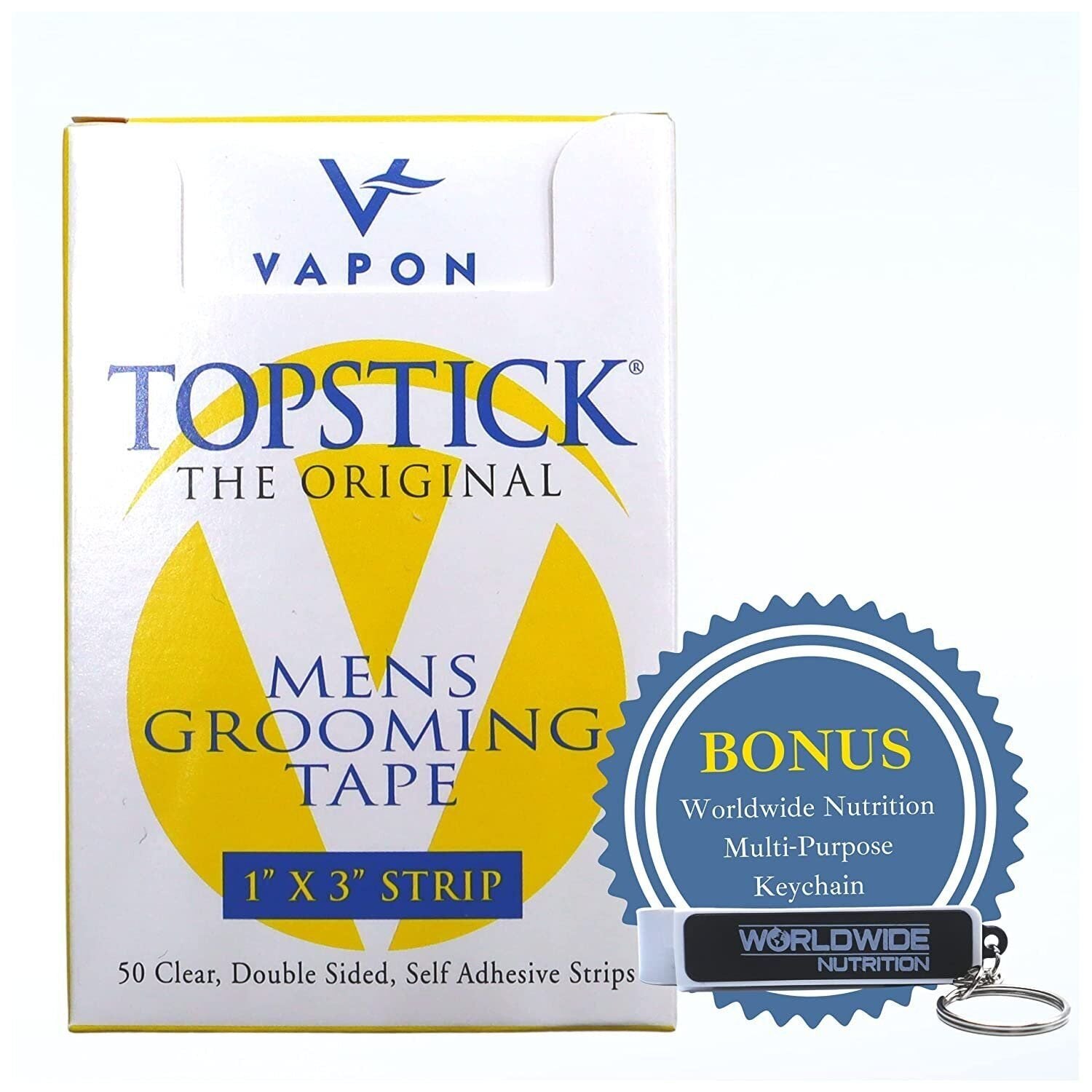 Vapon Topstick The Original Men's Grooming Tape for Toupee or Hairpiece - Clear