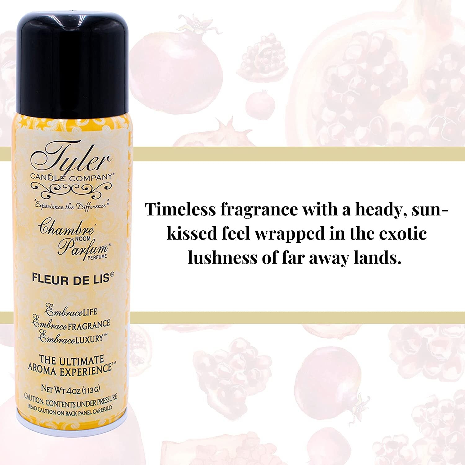 Tyler Candle Company Fleur De Lis Signature Fragrance Chambre Parfum - Luxury Scent Air Freshener Spray - Ultimate Aromatic Experience - Home Essentials - 6 Pack of 4 Oz Container with Bonus Key Chain