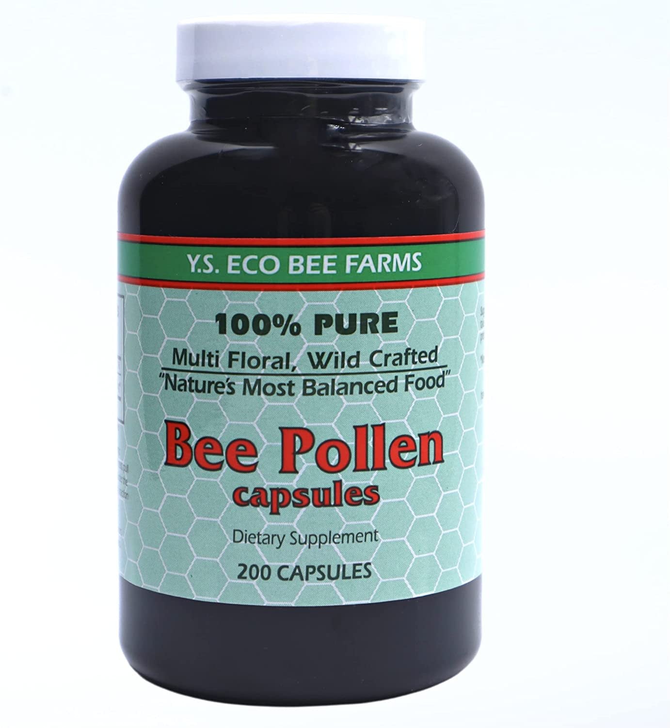 Y.S. Eco Bee Farms 100 Percent Pure Multi Floral, Wild Crafted Bee Pollen Capsules - 200 Count - Organic Bee Pollen Vitamin Supplements for Optimal Health and Wellness, 730