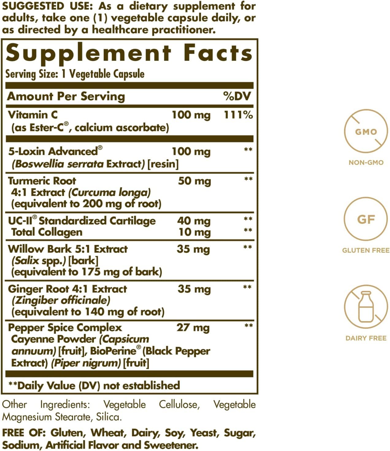 Solgar No. 7 - Joint Support and Comfort - 90 Vegetarian Capsules - Increased Mobility & Flexibility - Gluten-Free, Dairy-Free, Non-GMO - 90 Servings