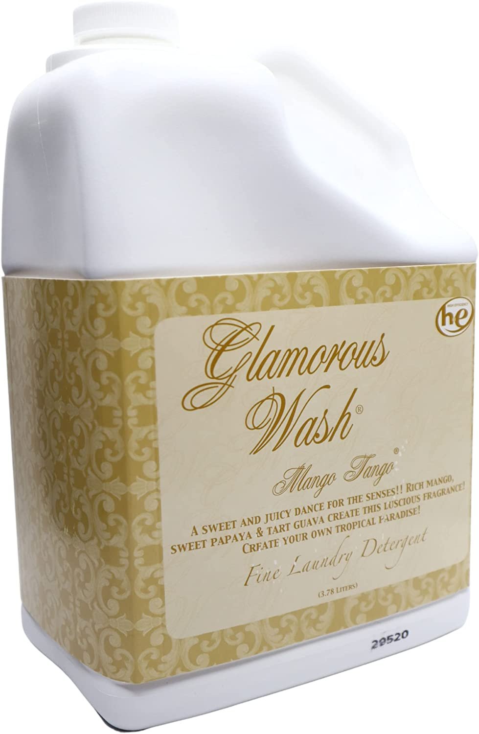 Tyler Candle Company Glamorous Wash Mango Tango Fine Laundry Liquid Detergent - Liquid Laundry Detergent Designed for Clothing - Hand and Machine Washable - 3.78L (1Gal) Container