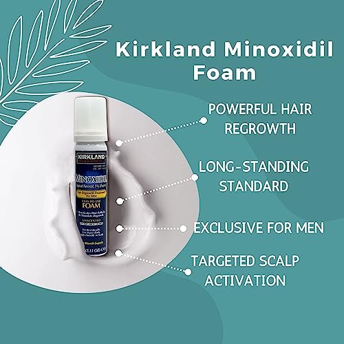 Worldwide Nutrition Bundle, 2 Items: KIRKLAND Minoxidil Topical Aerosol 5% Foam - Minoxidil For Men Hair Loss Regrowth Treatment - Monoxide for Men Hair - 2.11oz, 3 Counts with Multi-Purpose Key Chain
