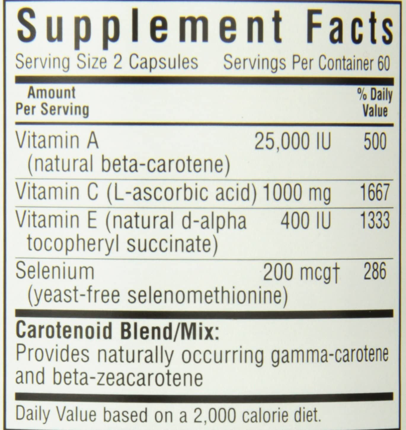 BlueBonnet Beta Carotene C and E Plus Selenium Vegetarian Capsules, 120 Count, White