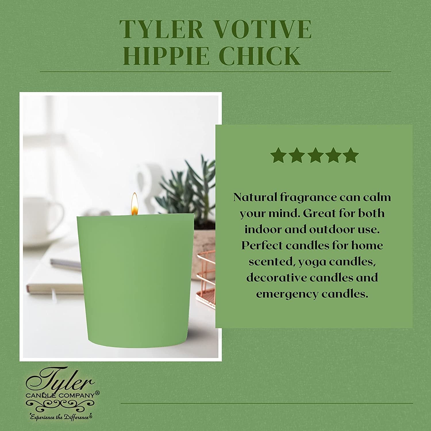 Tyler Candle Company Hippie Chick Votive Candles - Luxury Scented Candle with Essential Oils - 16 Pack of 2 oz Small Candles with 15 Hour Burn Time Each - with Bonus Key Chain