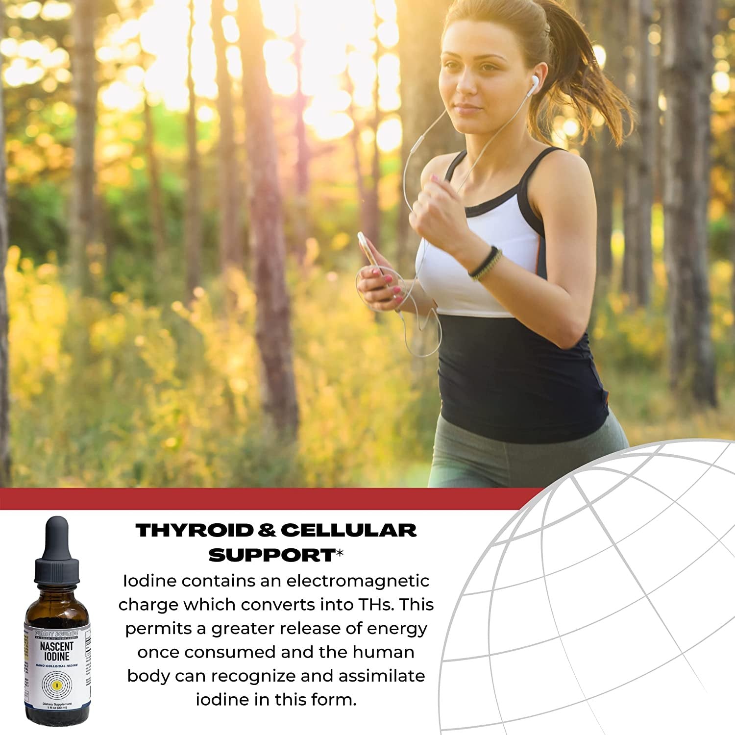 Planet Source Nascent Iodine Dietary Supplement - 1 Fl Oz Liquid Iodine Drops - Thyroid Support, Increased Energy, Immune Support, and Mental Clarity Support with Superior Absorption