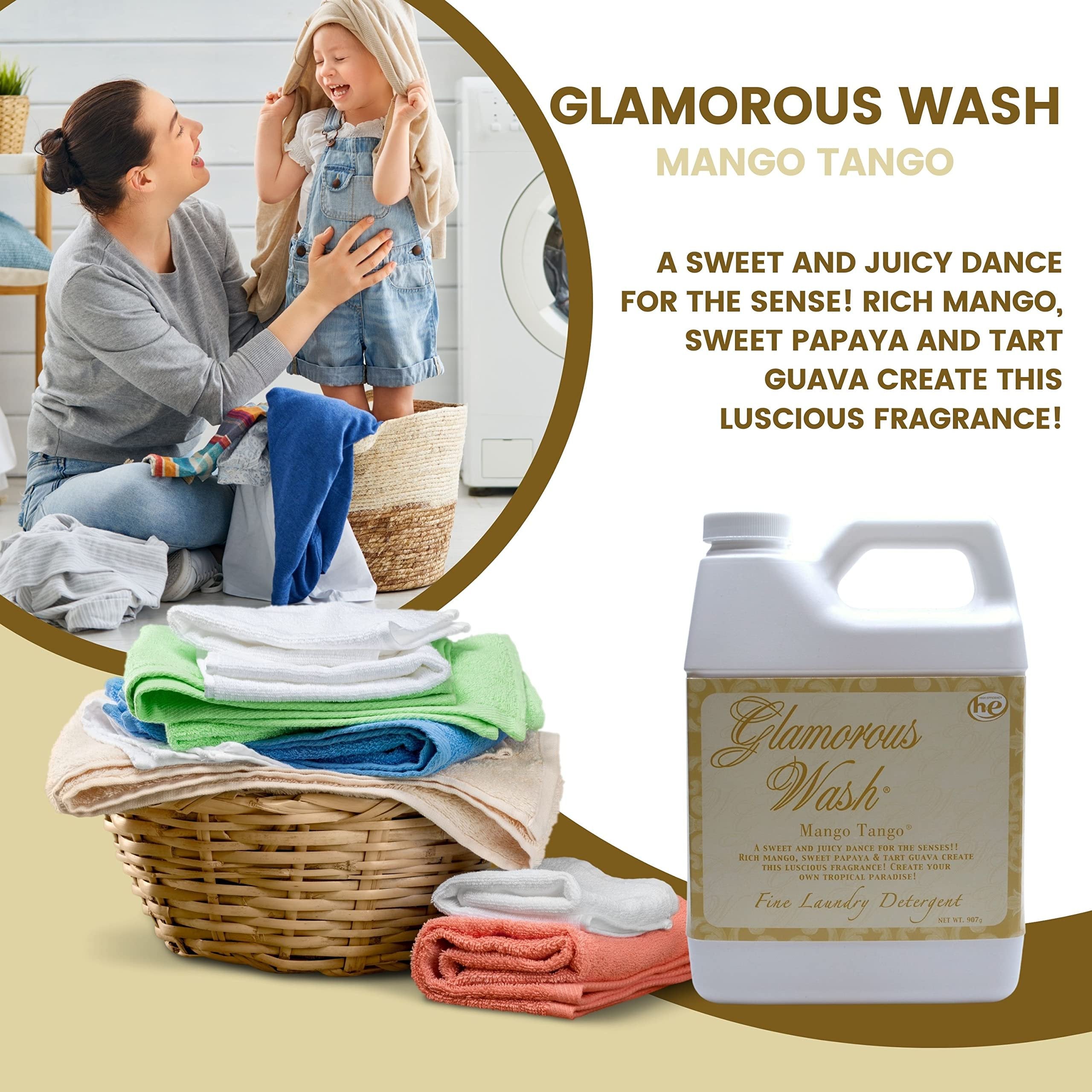 Tyler Candle Company Glamorous Wash Mango Tango Laundry Detergent - Luxury Liquid Laundry Detergent - Hand and Machine Washable - 32 oz (907 g) with Worldwide Nutrition Multi Purpose Key Chain