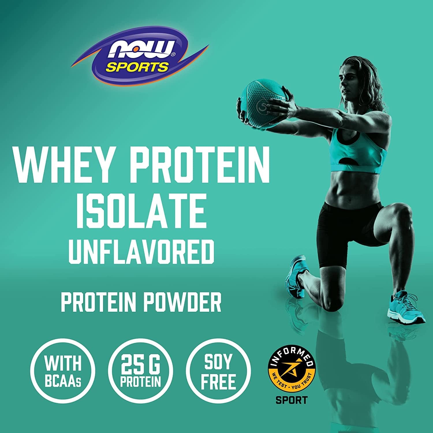 NOW Sports Nutrition, Whey Protein Isolate, 25 g With BCAAs 5-Pound