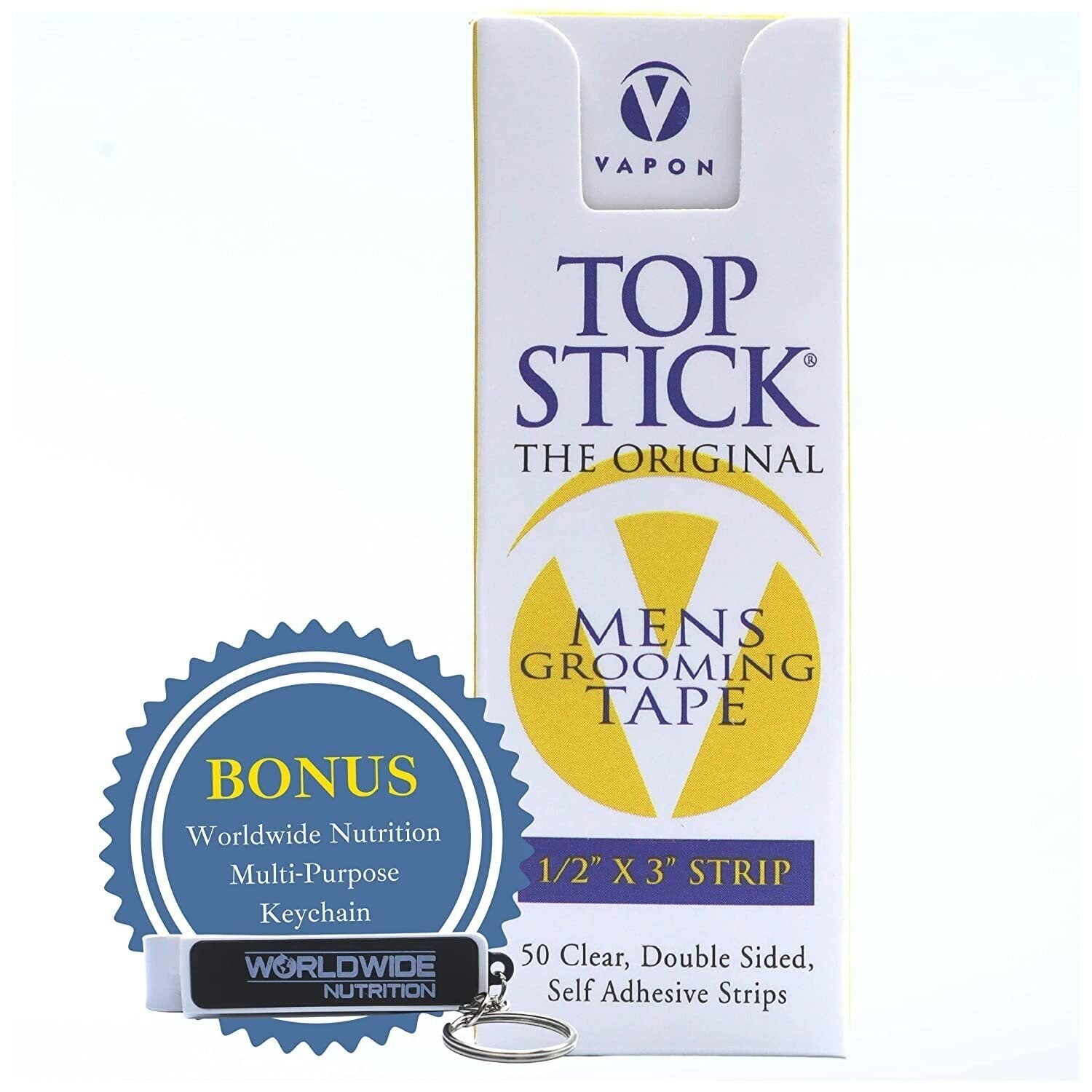 Vapon Topstick The Original Men's Grooming Tape for Toupee or Hairpiece - Clear