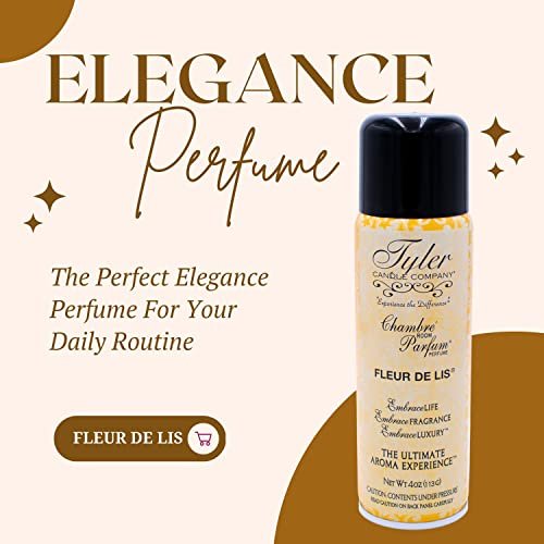 Tyler Candle Company Fleur De Lis Signature Fragrance Chambre Parfum - Luxury Scent Air Freshener Spray - Ultimate Aromatic Experience - Home Essentials - 3 Pack of 4 Oz Container with Bonus Key Chain