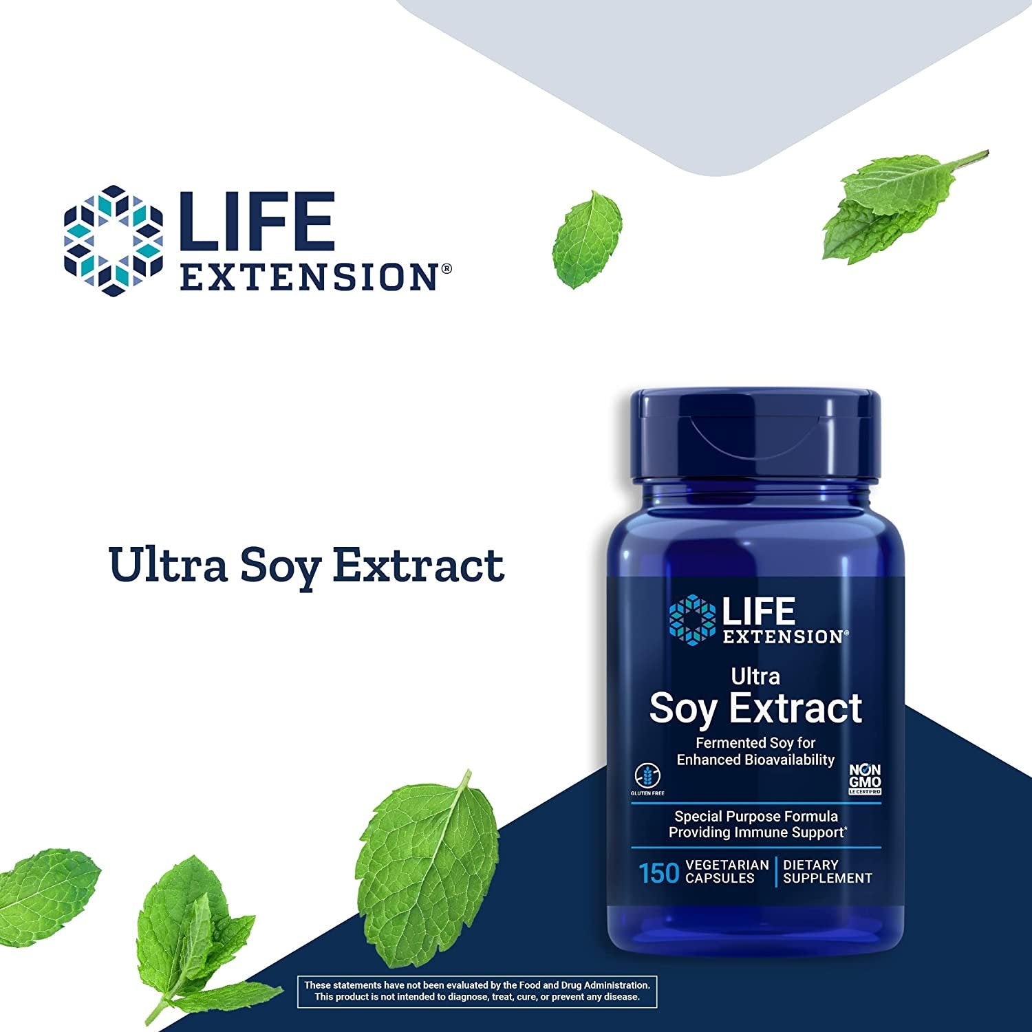 Life Extension Ultra Soy Extract - Soy Isoflavones Supplement for Women - Post Menopause Bone and Heart Health Support Fermented Soy Formula – Non-GMO, Gluten Free, Vegetarian – 150 Capsules