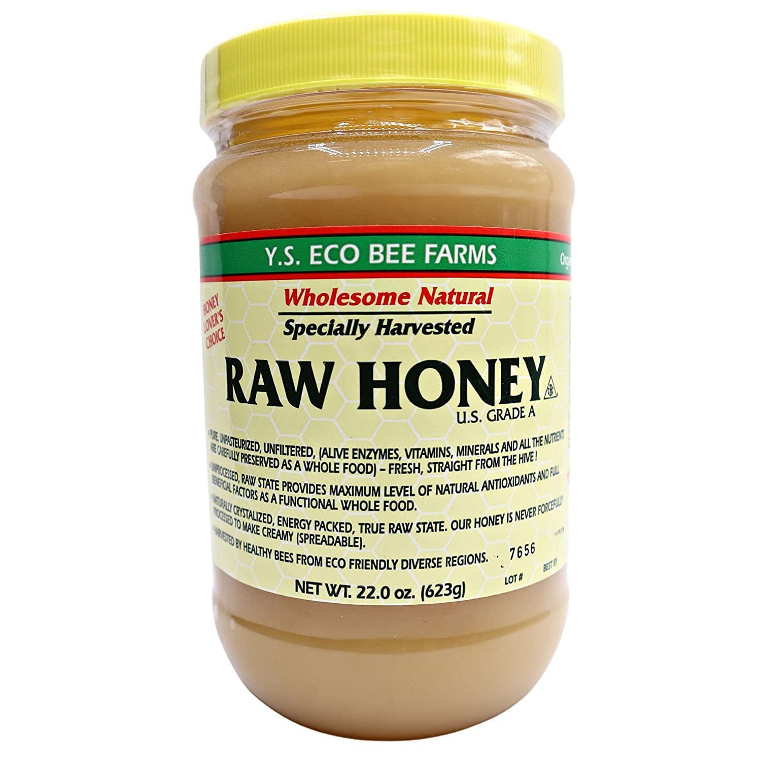 Y.S. Eco Bee Farms, Y.S. Organic Bee Farms, Wholesome Natural Raw Honey, Unpasteurized, Unfiltered, Fresh Raw State, Kosher, Pure, Natural, Healthy, Safe, Gluten Free, Specially Harvested, 22oz