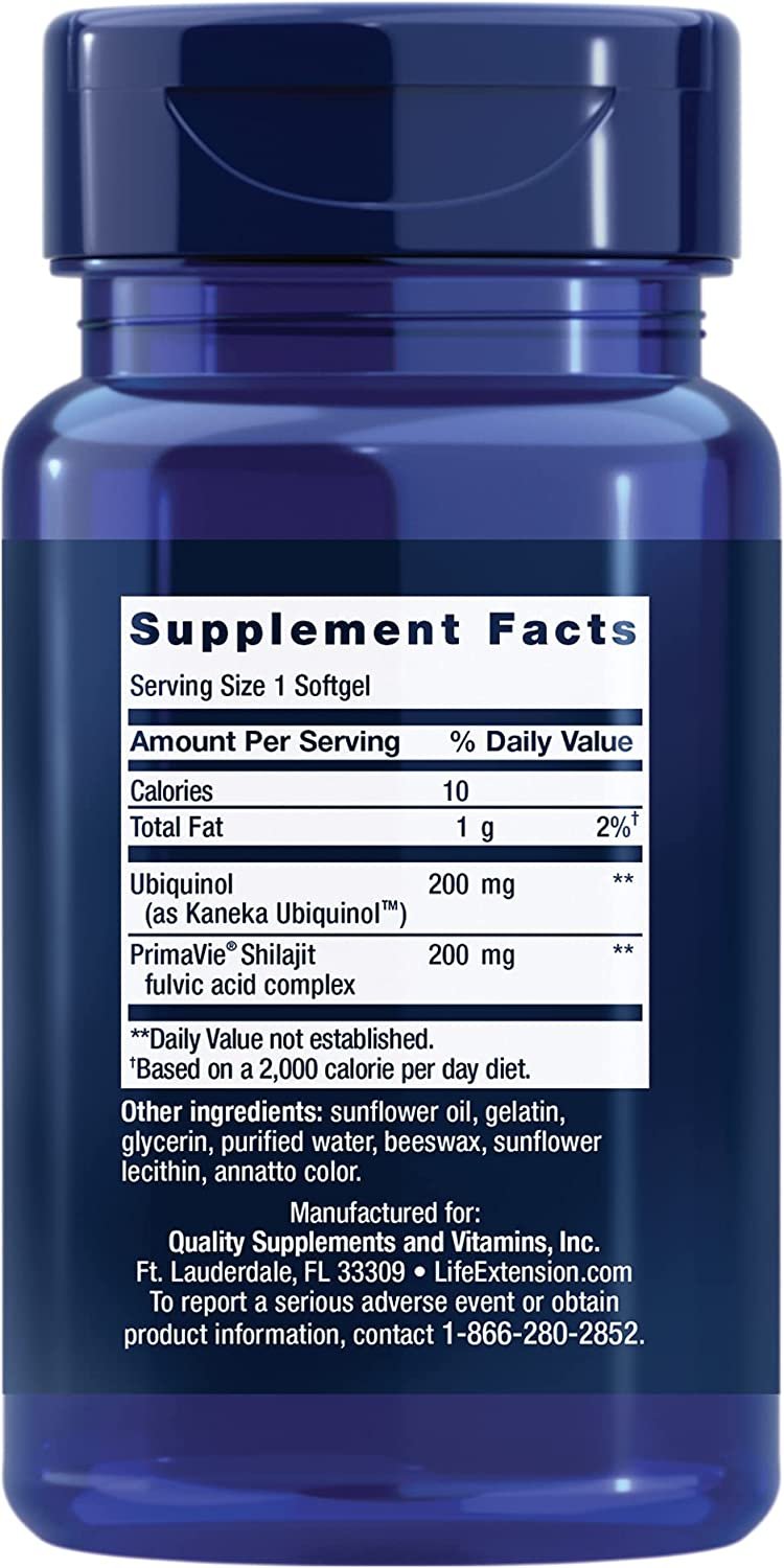 Life Extension Super Ubiquinol CoQ10 200mg with Enhanced Mitochondrial Support – For Heart Health & Anti-Aging - Cholesterol & Energy Management Supplement – Gluten-Free, Non-GMO – 30 Softgels