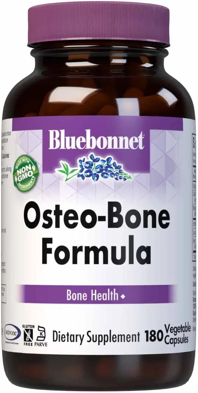 BlueBonnet Osteo-Bone Formula Vegetarian Capsules, 180 Count