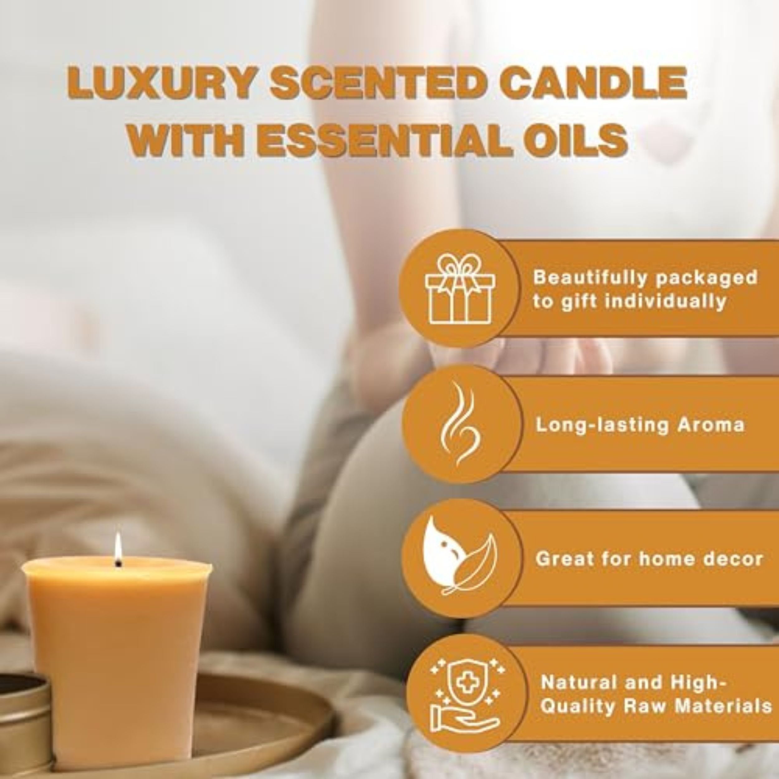 Tyler Candle Company Fleur De Lis Votive Luxury Scented Candles - 4 Pack of 2 oz  Candles with 15 Hour Burn Time Each - with Multi-Purpose Key Chain
