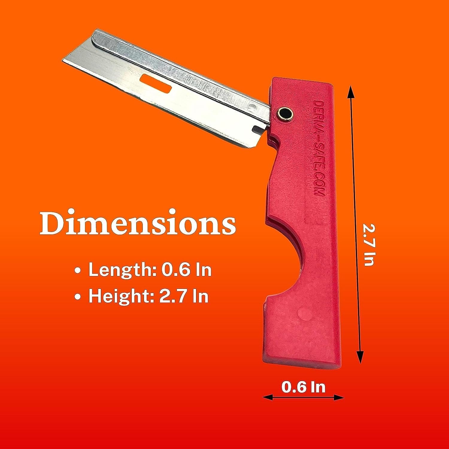 Derma-Safe Folding Utility Razor for Survival Utility and First Aid Kits - Mini Pocket Foldable Razor Blade, Folding Scalpel, (Red) 10-Pack