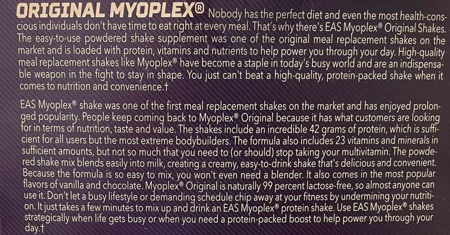 EAS Original MYOPLEX Maximum Muscle Builder