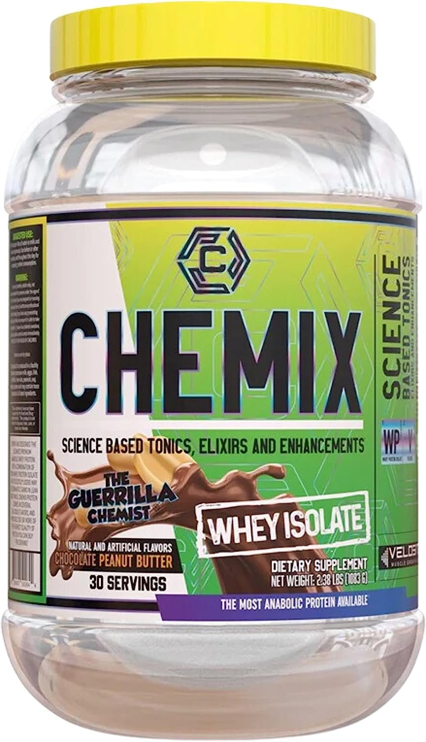 Chemix Whey Protein Isolate Chocolate Peanut Butter Flavor- Pure Whey Protein Powder 2Lb (30 Servings) - with Bonus worldwidenutrition Multi Purpose Key Chain