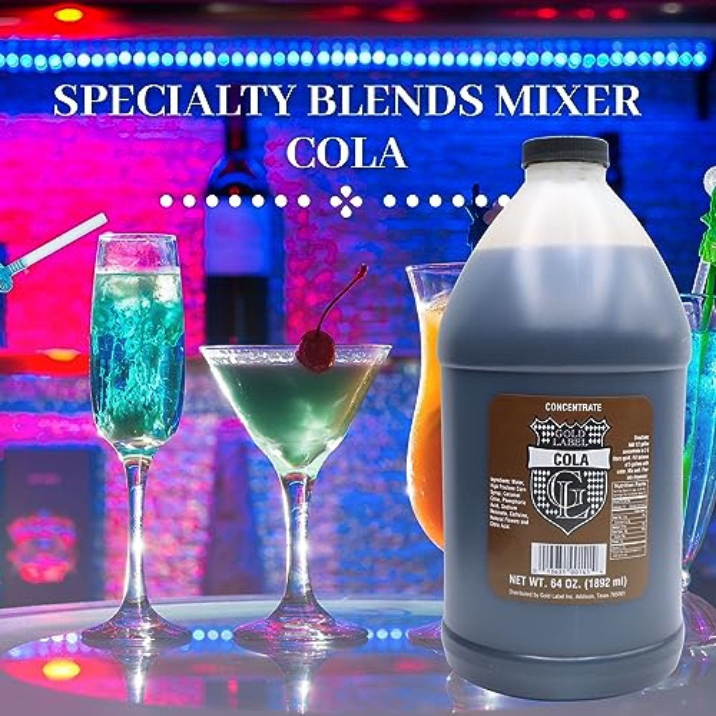 Specialty Blends Cola Flavored Syrup Cocktail Mixer Concentrate, Made with Cola Flavor Syrups For Drinks, 1/2 Gallon (Pack of 1) - with Bonus Worldwide Nutrition Multi Purpose Key Chain